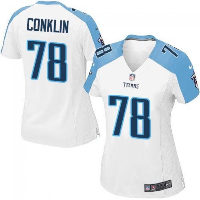 Women's Titans #78 Jack Conklin White Stitched NFL Elite Jersey