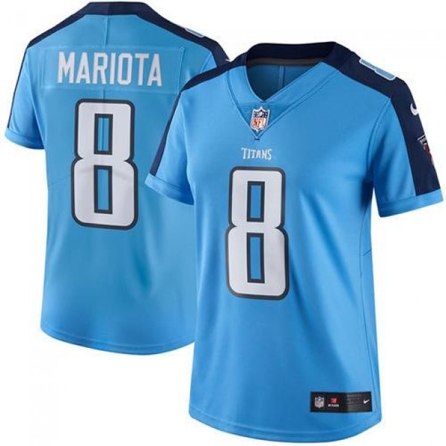 Women's Titans #8 Marcus Mariota Light Blue Team Color Stitched NFL Vapor Untouchable Limited Jersey