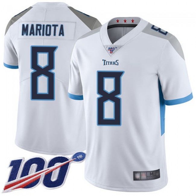 Nike Titans #8 Marcus Mariota White Men's Stitched NFL 100th Season Vapor Limited Jersey