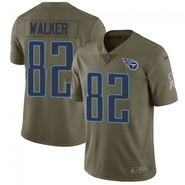 Nike Titans #82 Delanie Walker Olive Men's Stitched NFL Limited 2017 Salute to Service Jersey