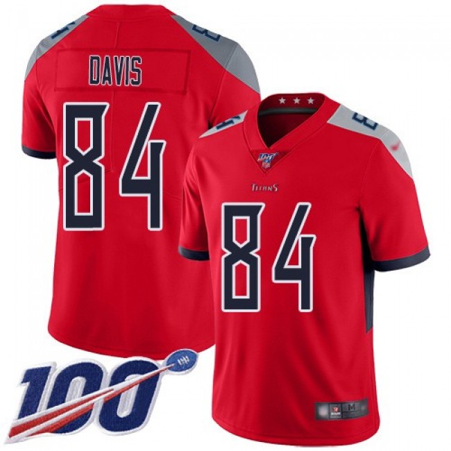 Nike Titans #84 Corey Davis Red Men's Stitched NFL Limited Inverted Legend 100th Season Jersey
