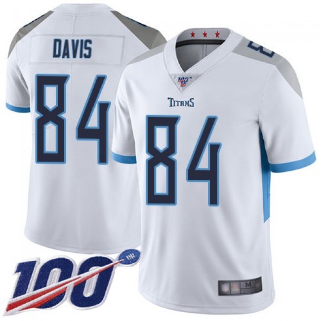 Nike Titans #84 Corey Davis White Men's Stitched NFL 100th Season Vapor Limited Jersey