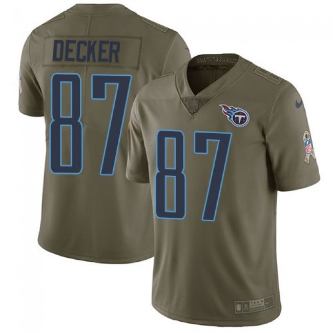 Tennessee Titans #87 Eric Decker Olive Youth Stitched NFL Limited 2017 Salute to Service Jersey