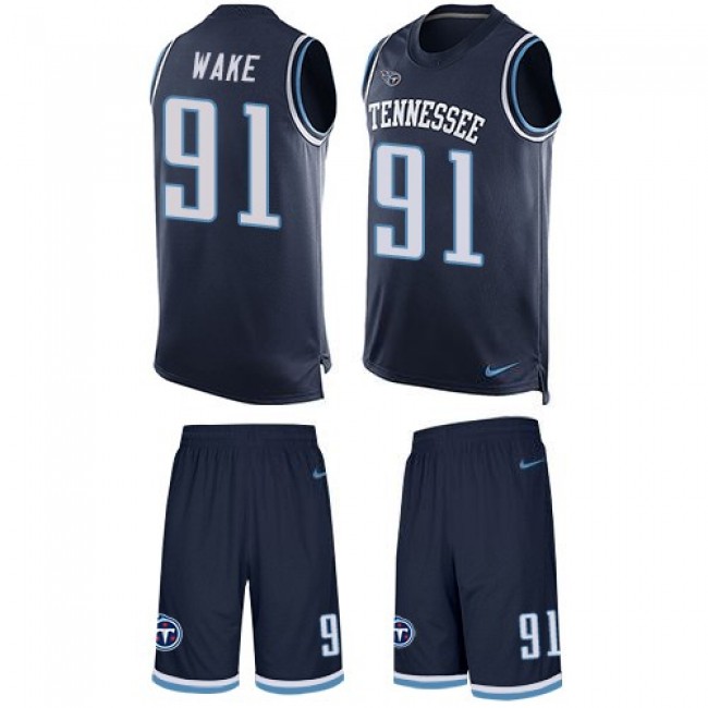 Nike Titans #91 Cameron Wake Navy Blue Team Color Men's Stitched NFL Limited Tank Top Suit Jersey