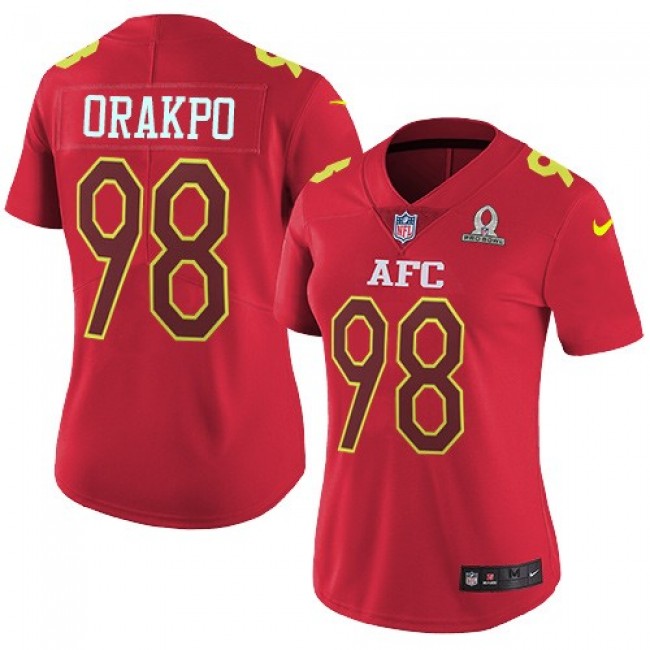 Women's Titans #98 Brian Orakpo Red Stitched NFL Limited AFC 2017 Pro Bowl Jersey
