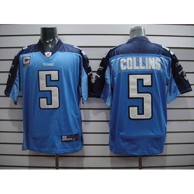 Titans #5 Kerry Collins Stitched Baby Blue NFL Jersey