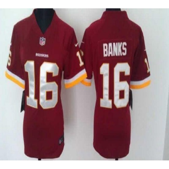 Women's Redskins #16 Brandon Banks Burgundy Red Team Color Stitched NFL Elite Jersey