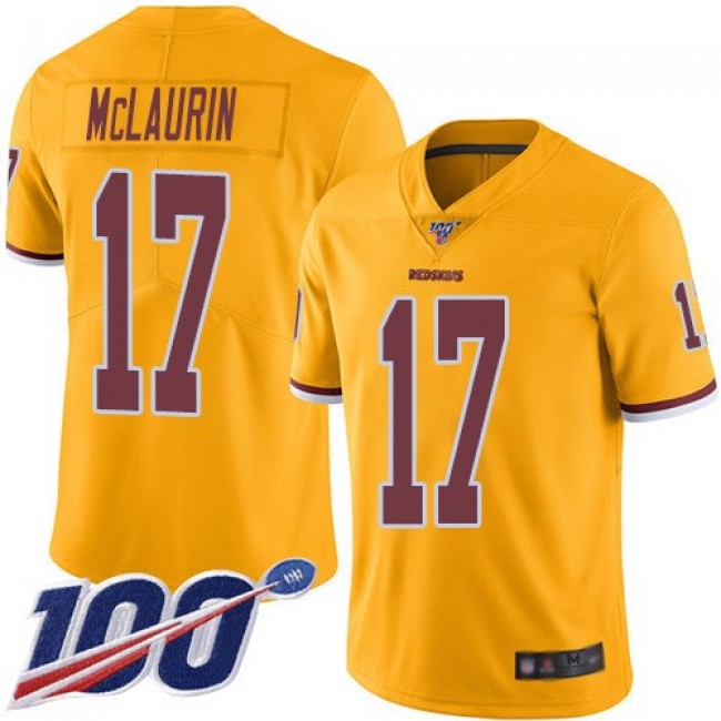 Nike Redskins #17 Terry McLaurin Gold Men's Stitched NFL Limited Rush 100th Season Jersey
