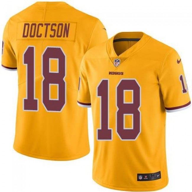 Washington Redskins #18 Josh Doctson Gold Youth Stitched NFL Limited Rush Jersey