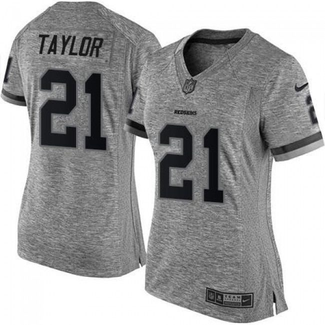 Women's Redskins #21 Sean Taylor Gray Stitched NFL Limited Gridiron Gray Jersey