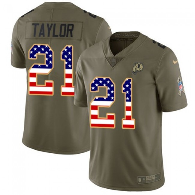 Nike Redskins #21 Sean Taylor Olive/USA Flag Men's Stitched NFL Limited 2017 Salute To Service Jersey
