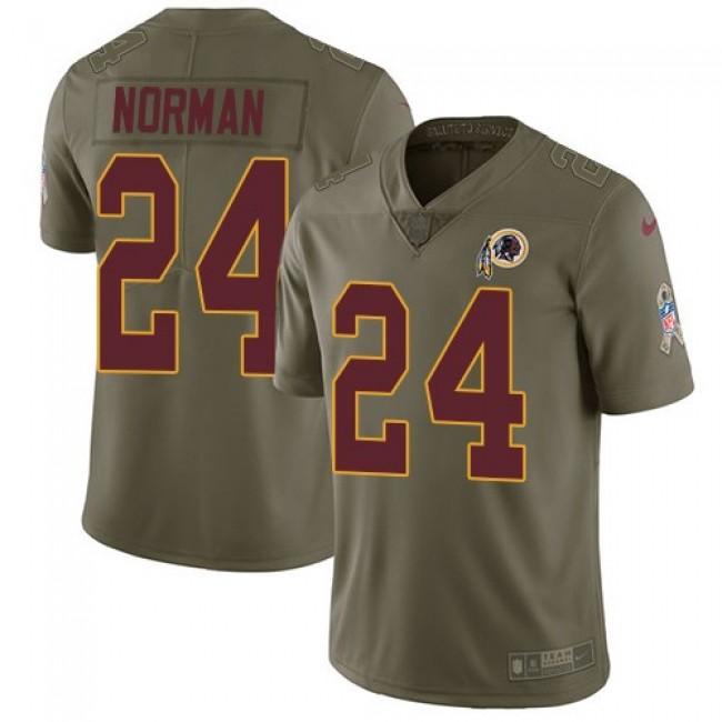 Nike Redskins #24 Josh Norman Olive Men's Stitched NFL Limited 2017 Salute to Service Jersey