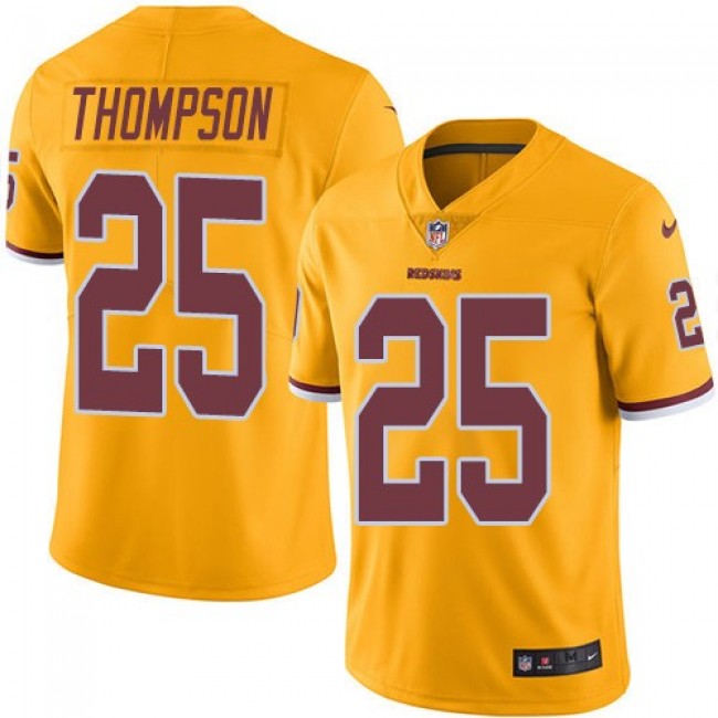 Washington Redskins #25 Chris Thompson Gold Youth Stitched NFL Limited Rush Jersey