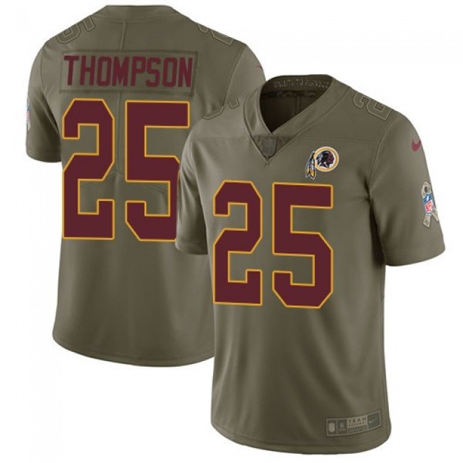 Washington Redskins #25 Chris Thompson Olive Youth Stitched NFL Limited 2017 Salute to Service Jersey