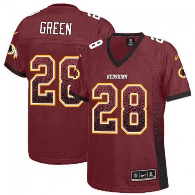 Women's Redskins #28 Darrell Green Burgundy Red Team Color Stitched NFL Elite Drift Jersey