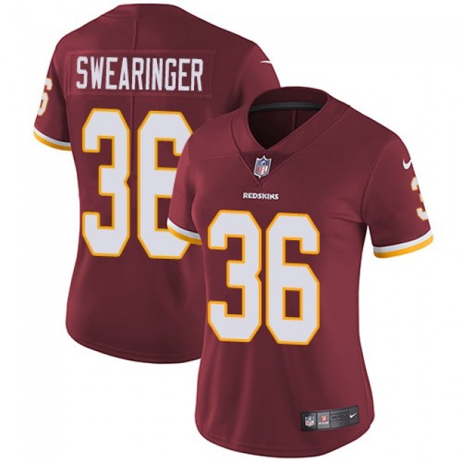 Women's Redskins #36 D.J. Swearinger Burgundy Red Team Color Stitched NFL Vapor Untouchable Limited Jersey