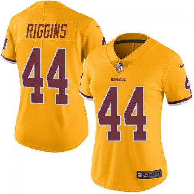 Women's Redskins #44 John Riggins Gold Stitched NFL Limited Rush Jersey