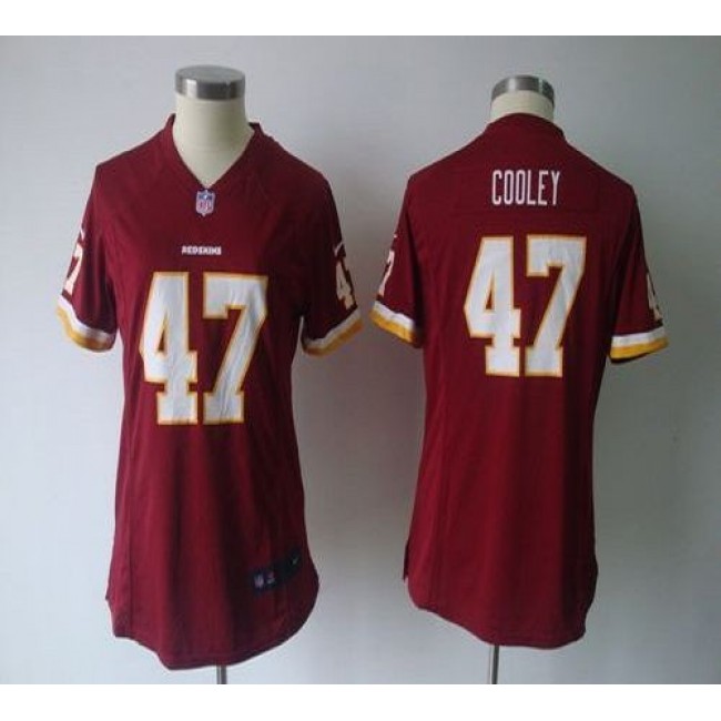 Women's Redskins #47 Chris Cooley Burgundy Red Team Color NFL Game Jersey