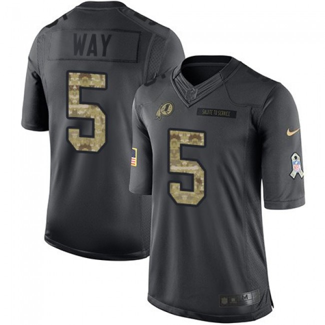 Nike Redskins #5 Tress Way Black Men's Stitched NFL Limited 2016 Salute to Service Jersey