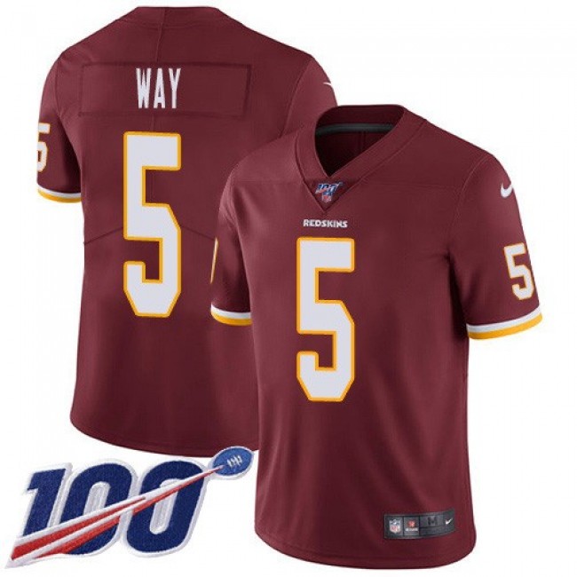 Nike Redskins #5 Tress Way Burgundy Team Color Men's Stitched NFL 100th Season Vapor Untouchable Limited Jersey