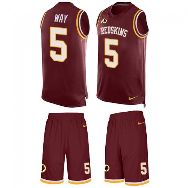 Nike Redskins #5 Tress Way Burgundy Team Color Men's Stitched NFL Limited Tank Top Suit Jersey