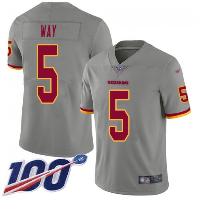 Nike Redskins #5 Tress Way Gray Men's Stitched NFL Limited Inverted Legend 100th Season Jersey