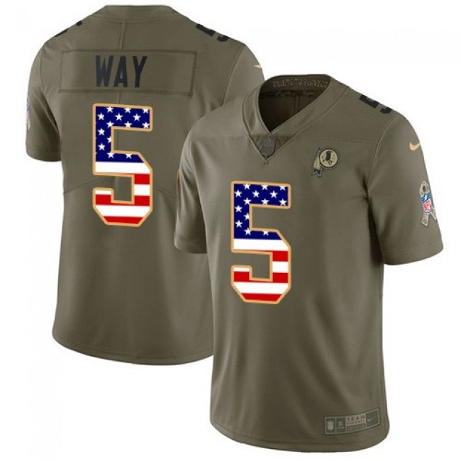 Nike Redskins #5 Tress Way Olive/USA Flag Men's Stitched NFL Limited 2017 Salute To Service Jersey