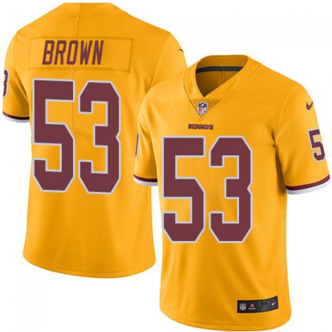 Washington Redskins #53 Zach Brown Gold Youth Stitched NFL Limited Rush Jersey