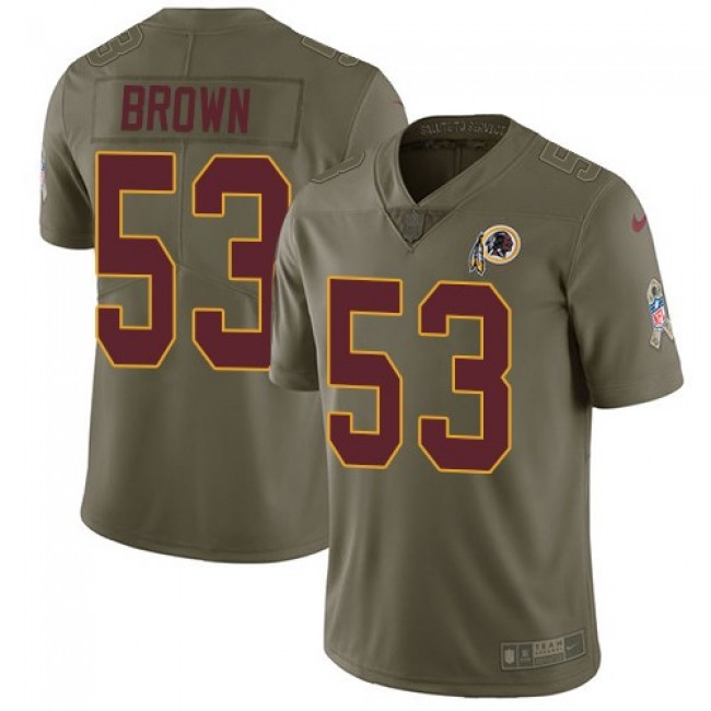 Washington Redskins #53 Zach Brown Olive Youth Stitched NFL Limited 2017 Salute to Service Jersey