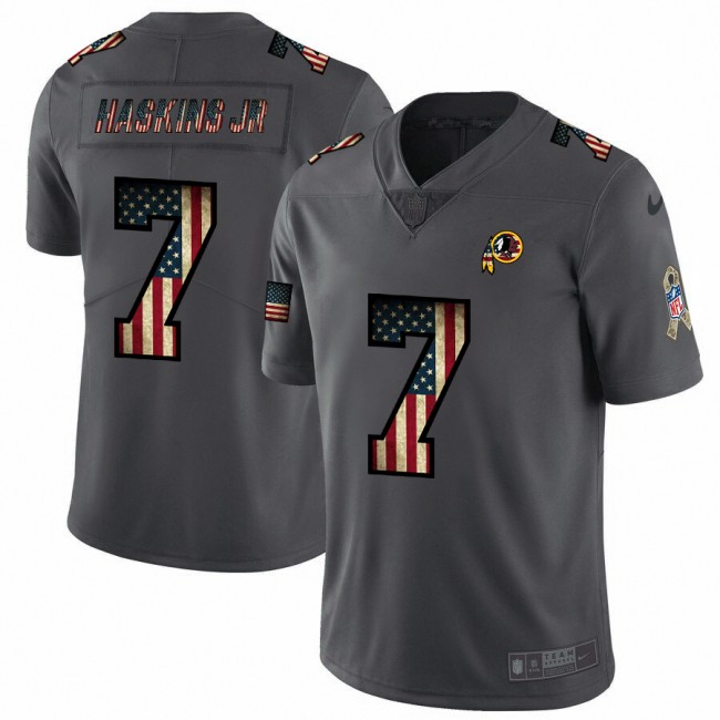 Nike Redskins #7 Dwayne Haskins Jr 2018 Salute To Service Retro USA Flag Limited NFL Jersey