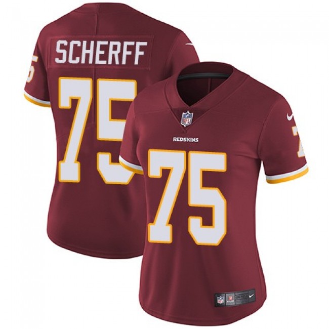 Women's Redskins #75 Brandon Scherff Burgundy Red Team Color Stitched NFL Vapor Untouchable Limited Jersey