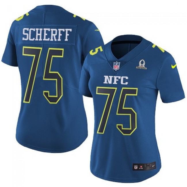 Women's Redskins #75 Brandon Scherff Navy Stitched NFL Limited NFC 2017 Pro Bowl Jersey