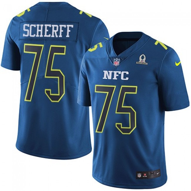 Washington Redskins #75 Brandon Scherff Navy Youth Stitched NFL Limited NFC 2017 Pro Bowl Jersey