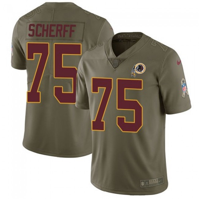 Washington Redskins #75 Brandon Scherff Olive Youth Stitched NFL Limited 2017 Salute to Service Jersey