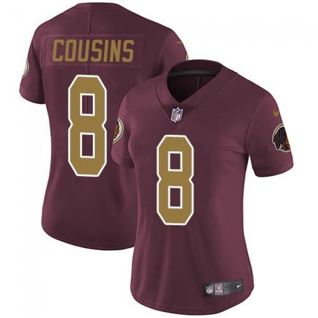 Women's Redskins #8 Kirk Cousins Burgundy Red Alternate Stitched NFL Vapor Untouchable Limited Jersey