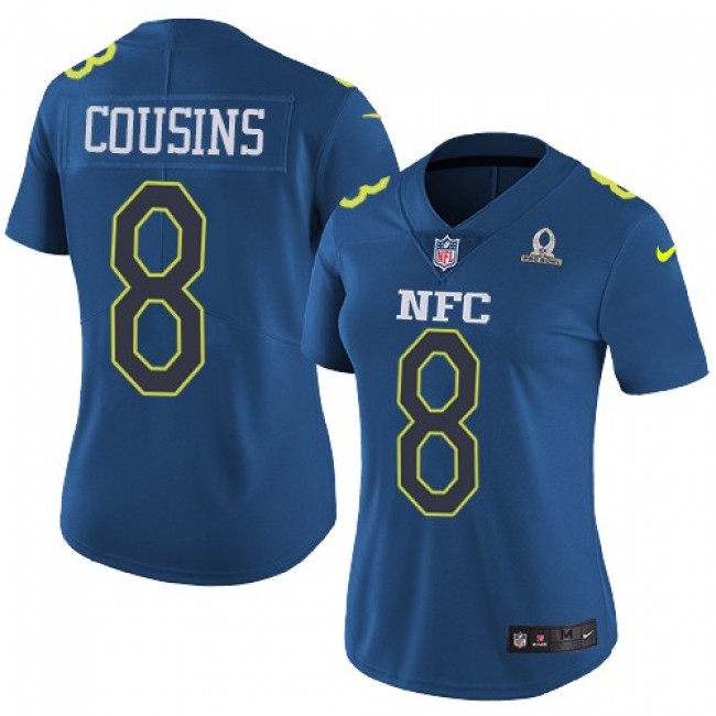 Women's Redskins #8 Kirk Cousins Navy Stitched NFL Limited NFC 2017 Pro Bowl Jersey