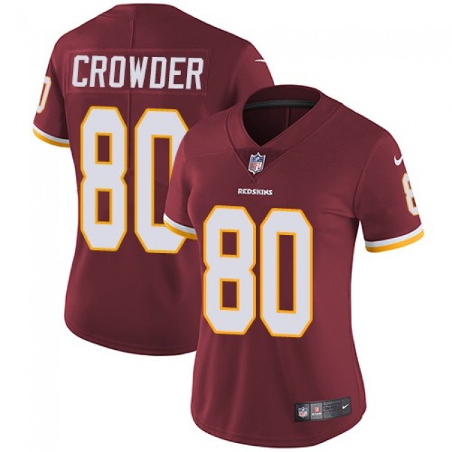 Women's Redskins #80 Jamison Crowder Burgundy Red Team Color Stitched NFL Vapor Untouchable Limited Jersey