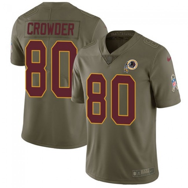 Washington Redskins #80 Jamison Crowder Olive Youth Stitched NFL Limited 2017 Salute to Service Jersey