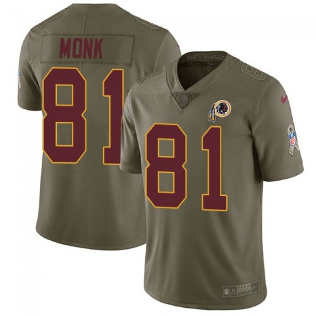 Nike Redskins #81 Art Monk Olive Men's Stitched NFL Limited 2017 Salute to Service Jersey
