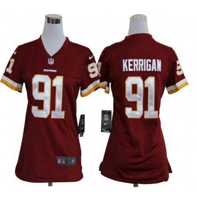 Women's Redskins #91 Ryan Kerrigan Burgundy Red Team Color Stitched NFL Elite Jersey