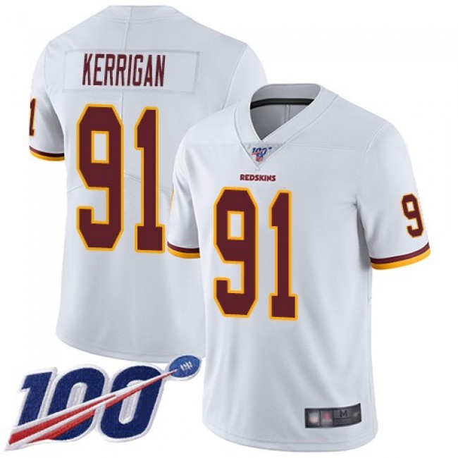 Nike Redskins #91 Ryan Kerrigan White Men's Stitched NFL 100th Season Vapor Limited Jersey