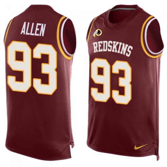 Nike Redskins #93 Jonathan Allen Burgundy Red Team Color Men's Stitched NFL Limited Tank Top Jersey