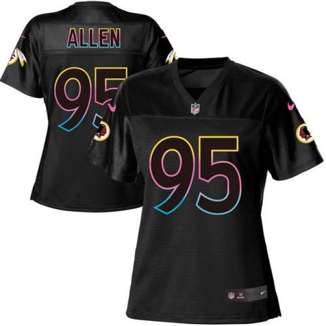 Women's Redskins #95 Jonathan Allen Black NFL Game Jersey