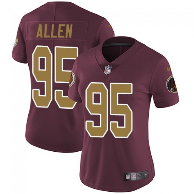 Women's Redskins #95 Jonathan Allen Burgundy Red Alternate Stitched NFL Vapor Untouchable Limited Jersey