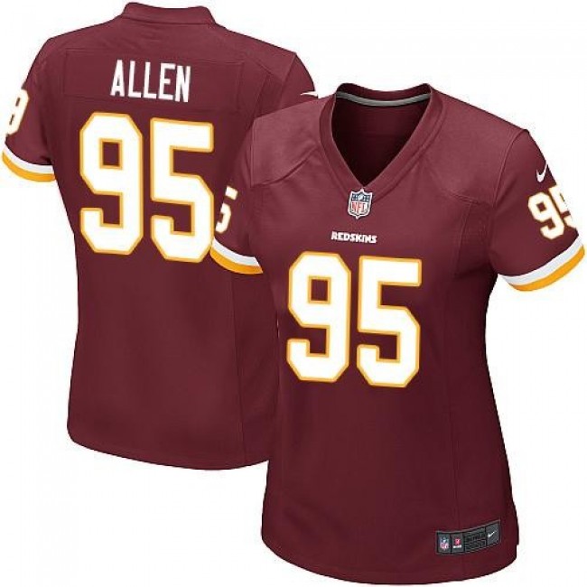 Women's Redskins #95 Jonathan Allen Burgundy Red Team Color Stitched NFL Elite Jersey