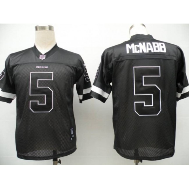 Redskins #5 Donovan McNabb Black Shadow Stitched NFL Jersey