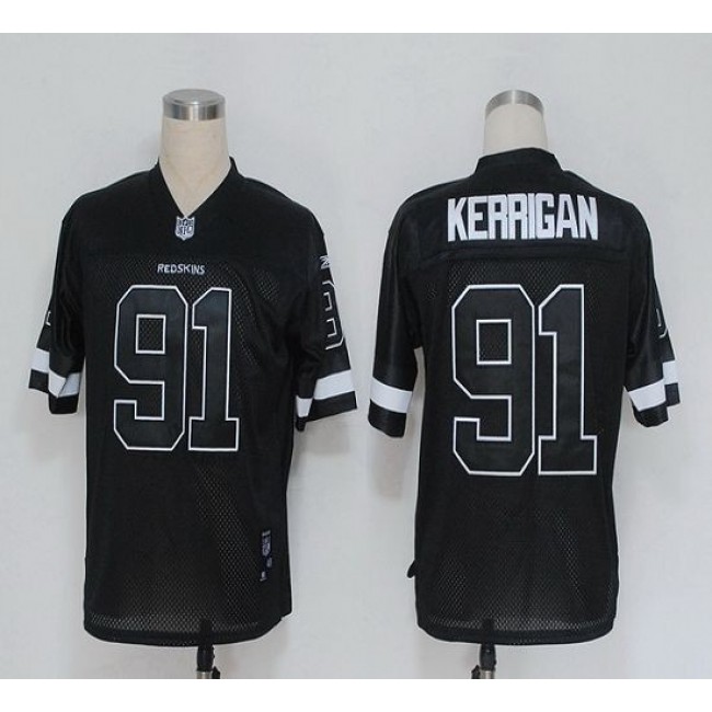 Redskins #91 Ryan Kerrigan Black Shadow Stitched NFL Jersey