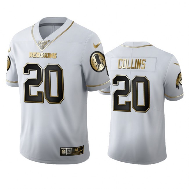 Washington Redskins #20 Landon Collins Men's Nike White Golden Edition Vapor Limited NFL 100 Jersey