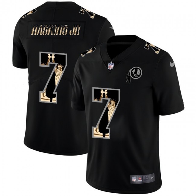 Washington Redskins #7 Dwayne Haskins Jr Carbon Black Vapor Statue Of Liberty Limited NFL Jersey