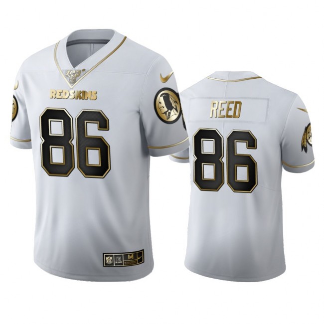 Washington Redskins #86 Jordan Reed Men's Nike White Golden Edition Vapor Limited NFL 100 Jersey